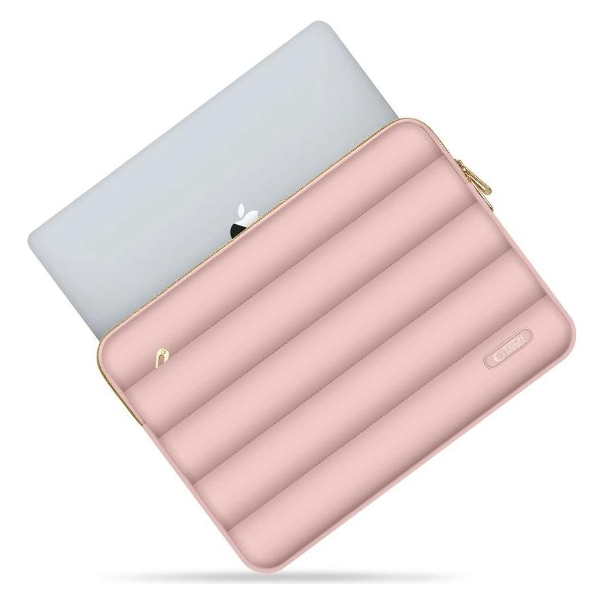 Tech-Protect Puffy Laptop Sleeve 13-14" with accessory pouch - Pink (14") (183864)