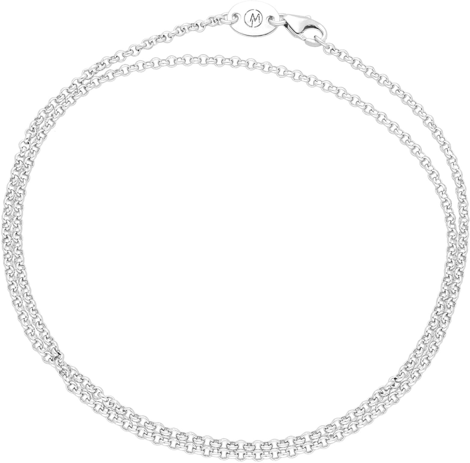 Silberkette "im Stil einer Erbskette, Silber 925" Gr. 60, silber, GIORGIO MARTELLO MILANO, Halsketten, Damen, 60cm, Silberkette