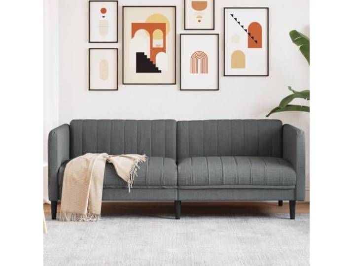 HEFZGDB 3-Sitzer Sofa Dunkelgrau Stoff Modernes Design mit Dicker Polsterung für Wohnzimmer Bequemes Sitzgefühl Strapazierfähige Bezüge Atmungsaktiv Langlebig Stabile Beine Maximale