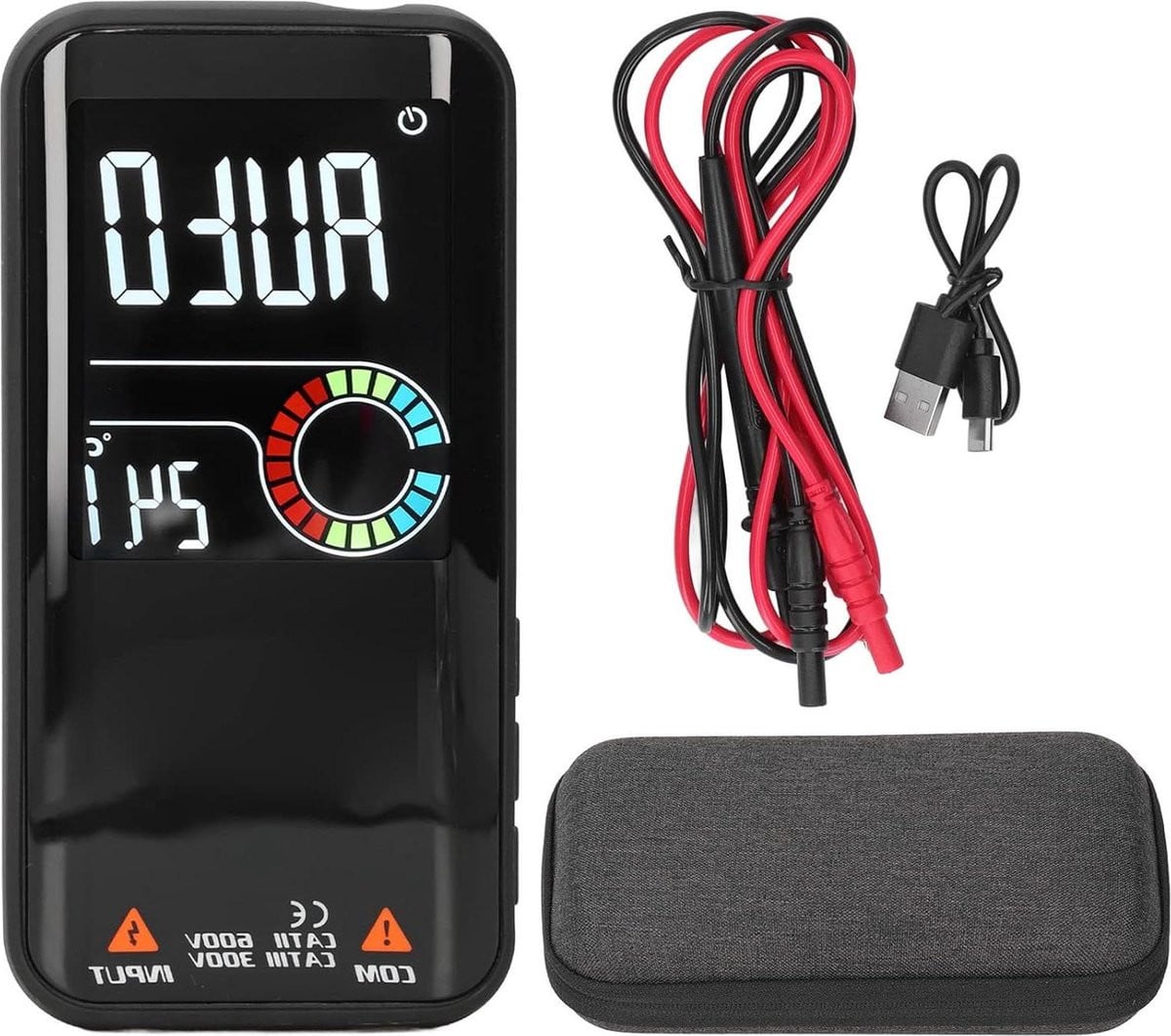 BSIDE S11 Slimme Multimeter - Oplaadbare Digitale Multimetertester met Automatisch Bereik - Voltmeter voor Spanning, Weerstand, Capaciteit en Frequentie - NCV-stroomdraaddetector - Zwart