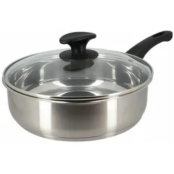 Menastyl Pfanne Stahl Edelstahl Ø 28 cm, Pfanne + Kochtopf, Silber