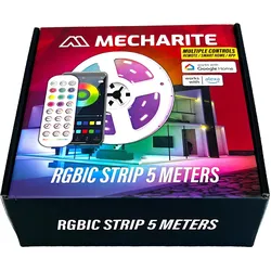 Mecharite, LED Streifen, RGBIC Strip - 5 meter (Mehrfarbig, RGBIC, 500 cm, Indoor)
