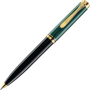 Pelikan Kugelschreiber Souverän K600, 980086, schwarz-grün/vergoldet, Edelharz diamantbearbeitet