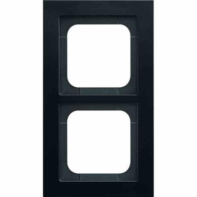 Busch-Jaeger Rahmen, 2f, schwarz, matt, Metall, geeignet für Geräteeinbaukanal, geeignet für Unterputz-Installation, Aluminium