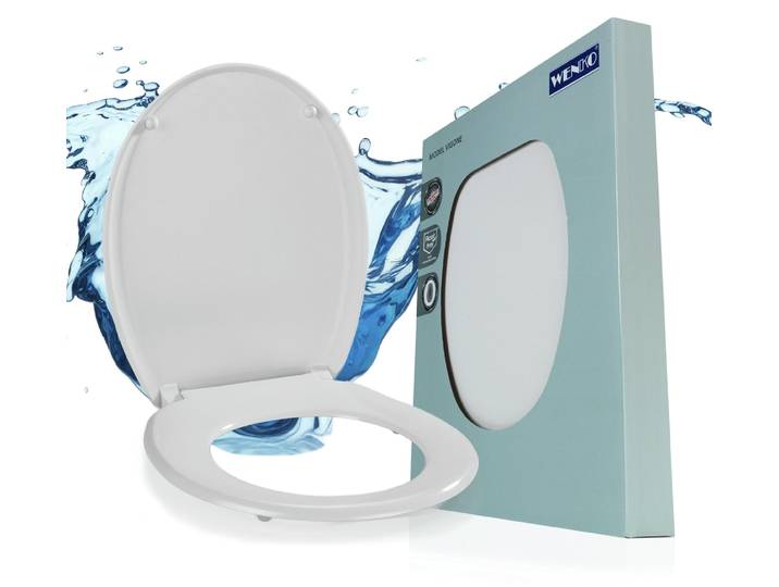 WENKO Siège WC VIGONE blanc Couvercle WC Couvercle lunette WC invités