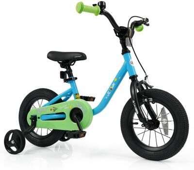 Costway Kids Bike for 3-7 Years Old Boys and Girls 12/14/16-Inch Children Bicycle Blue-12 Inches