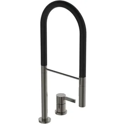Ideal Standard Gusto Küchen-2-Loch-Armatur BD425A5 magnetic grey, mit 2-Funktionshandbrause aus Metall