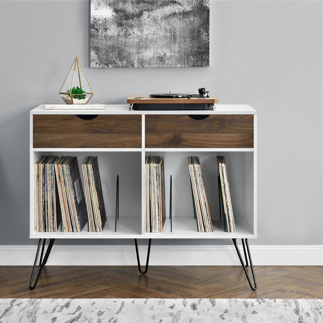 Hykkon Carrasco HiFi Rack White 81cm H X 101cm W X 46cm D