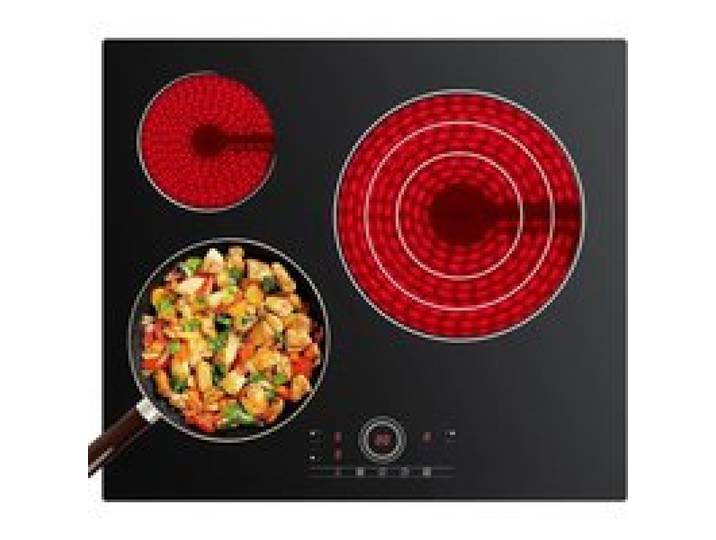 Plaque Vitrocéramique 3 Feux 59 Cm 5700W Table De Cuisson Électrique Encastrable Plaque Vitrocéramique 3 Zones