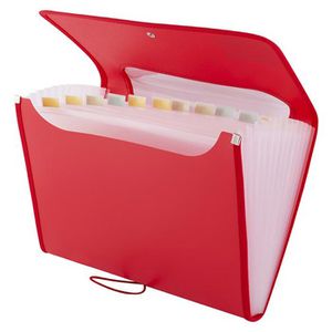 D.RECT Fächermappe 5590 Elegante, A4, rot, aus Kunststoff, 12 Fächer