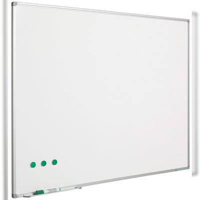 PROREGAL Magnetisches Whiteboard Slim für intensive Nutzung, HxB 100x150cm, inkl. Befestigungsmaterial & Stiftablage, Emaillierter Stahl, Weiß