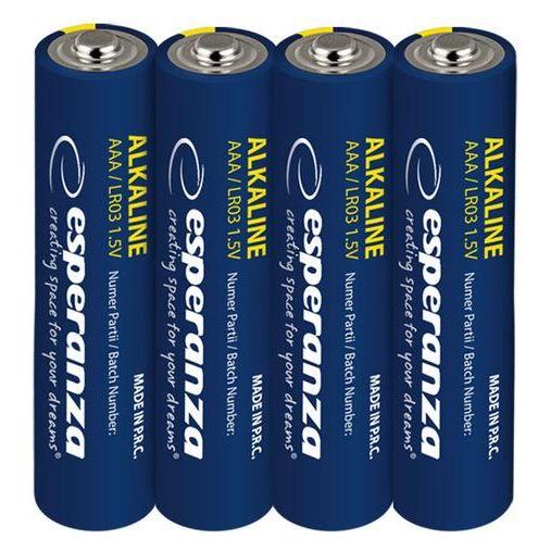Esperanza Alkaline Batteries AAA 4pcs. Shrink Foil Wrapped (4 Stk., AAA) (54930772)