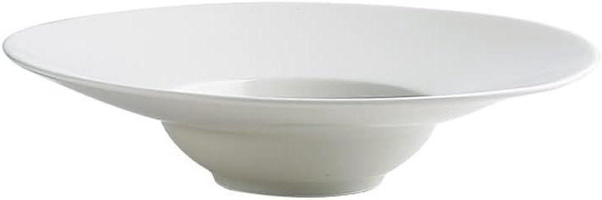 Wit Keramisch Dienblad met Platte Borden - 25 cm Diameter