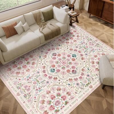 Garvee Vintage Mandala Floral Print Area Rug