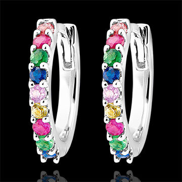 Edenly Creolen Frische - Rainbow - 18 Karat WeiÃŸgold