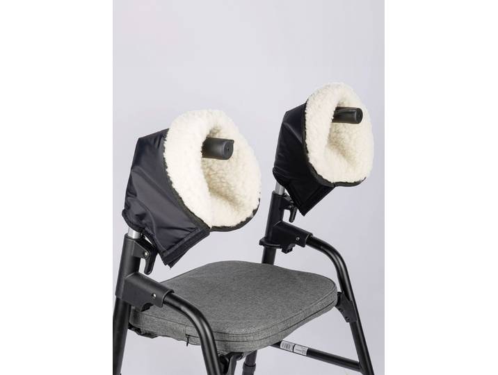 Handwärmer mit Schurwolle, Schwarz