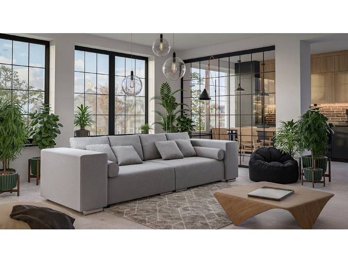 S-Style Möbel Big-Sofa Cork mit Schlaffunktion und Boxspringfederung, Lounge Sofa
