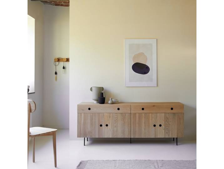 Buffet aus massivem Eichenholz 185 cm Jeanne - Natur - Oak