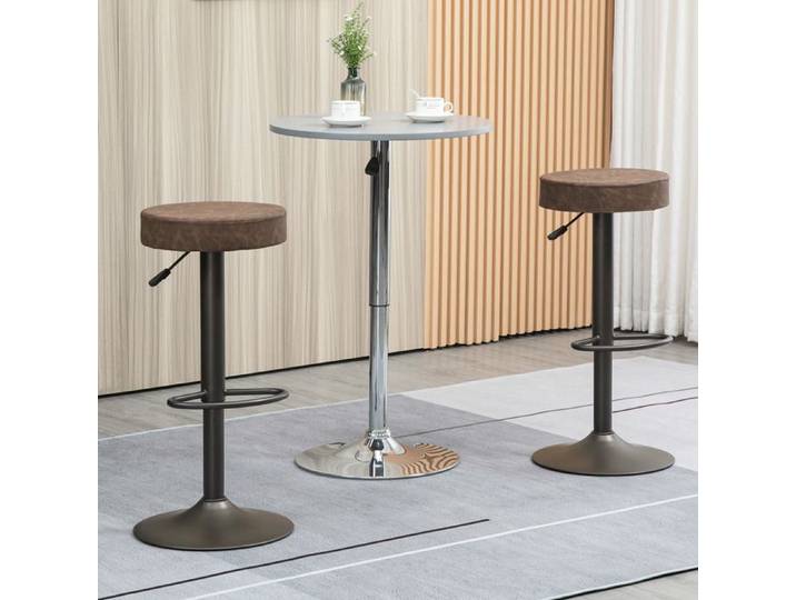 Tabouret de bar - PAGE LIVING - Tournant Lot de 2 - Hauteur réglable 64-85 cm - Assise pivotante 360° - Structure acier