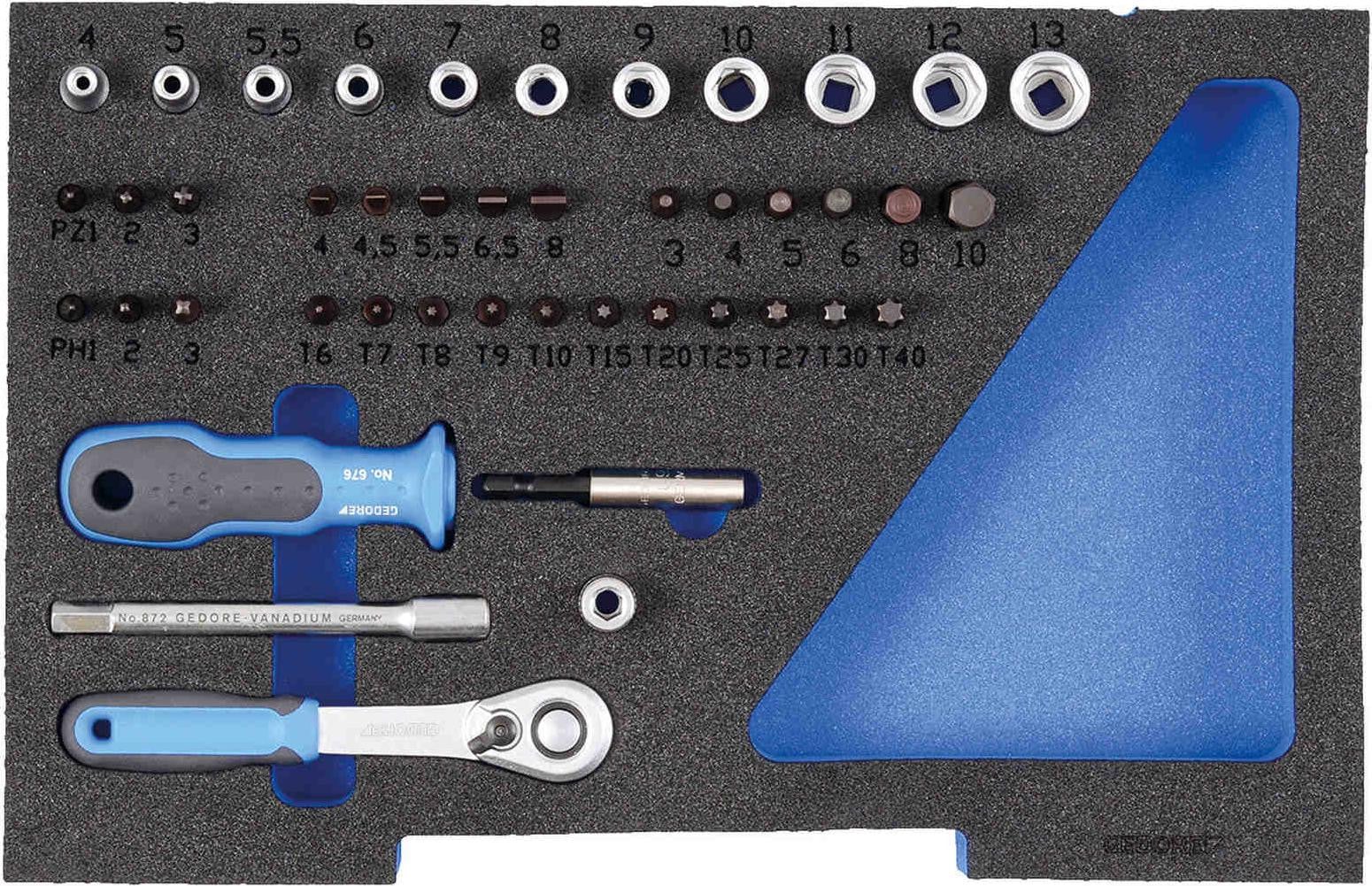 Gedore 1100 CT1-20 set sleutels van 1/4" en 1/2" in L-BOXX 136 module