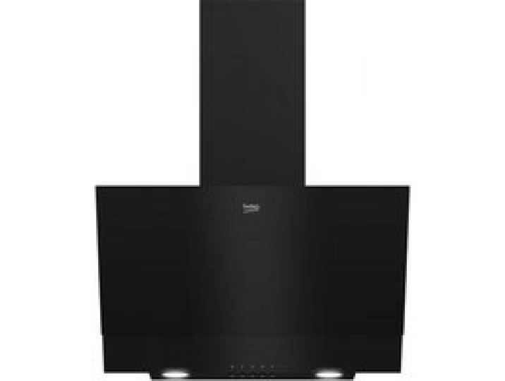 Hotte murale noire - BEKO - Débit d’air 345 m³/h - Niveau sonore 46-57 dB - Commande mécanique par boutons-poussoirs