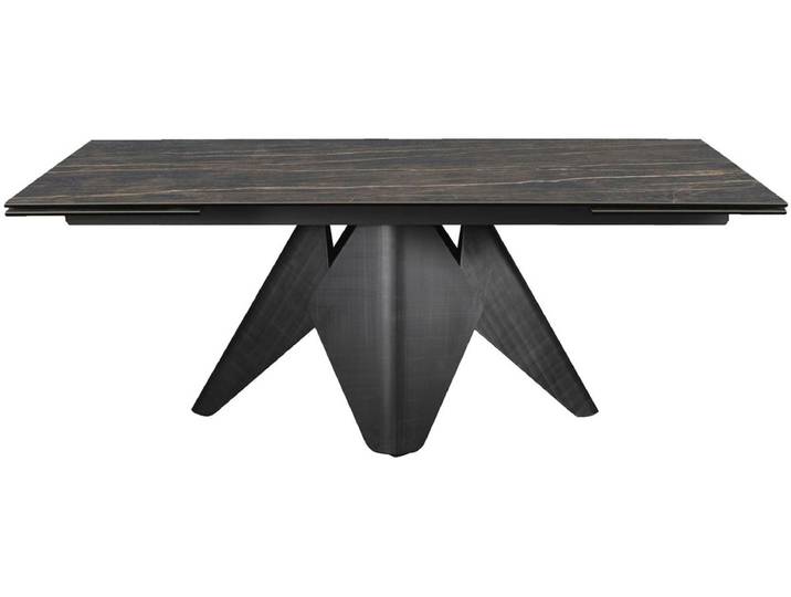 Esstisch, Keramik & Metall, Schwarz, 200×100 cm, Betonoptik, Modern, Home Affaire