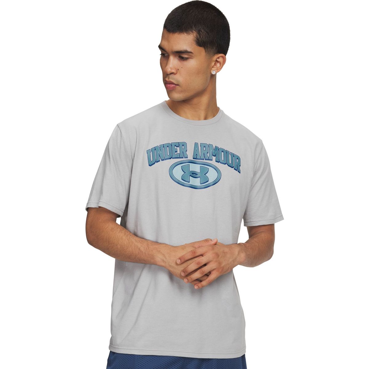 Under Armour M WM Locker Tag SS gray blue haze (011) M 6012778-011-MD