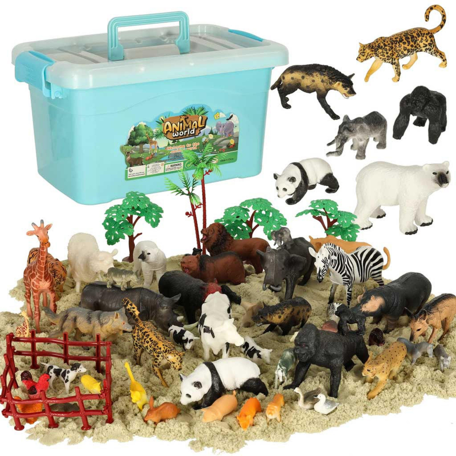 Set van 59 verlichte dierfiguren voor de dierentuin