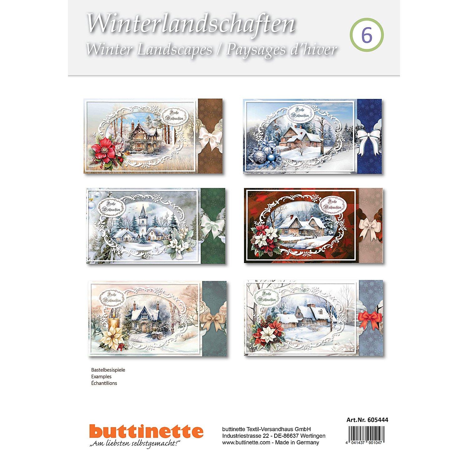 3D-Bastelmappe "Winterlandschaften", für 6 Karten
