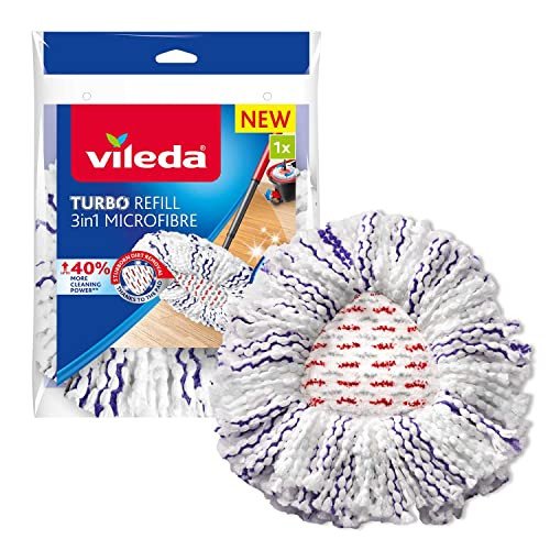 Vileda Turbo Deep Clean vervangingskop voor alle Vileda centrifugesystemen, wit/paars, voor harde vloeren