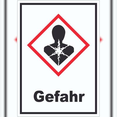 HB-Druck Aufkleber Gesundheitsgefahr Gefahr Sensibilisierung der Atemwege A9 (37x52mm)