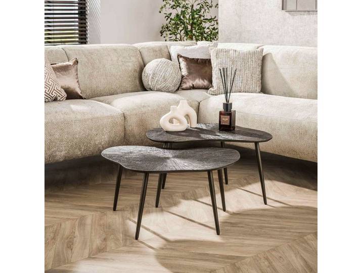 RINGO-Living Couchtisch Couchtisch Keke aus Holz in Bronze 2er Set