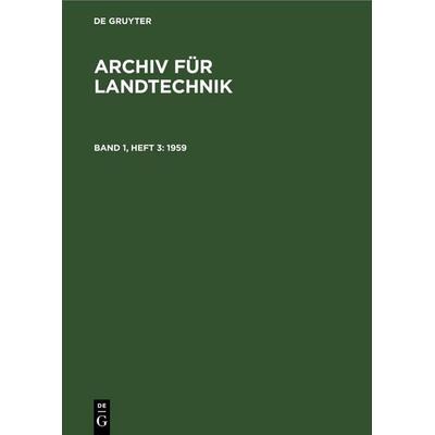 1959, Gebundene Ausgabe von , De Gruyter, 978-3-11-251885-4
