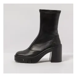 Art für Damen. 119731101003_001 Schwarze Lederstiefeletten - Absatzhöhe: 9cm (41), 8 bis 10 cm, Reißverschluss, Lässig