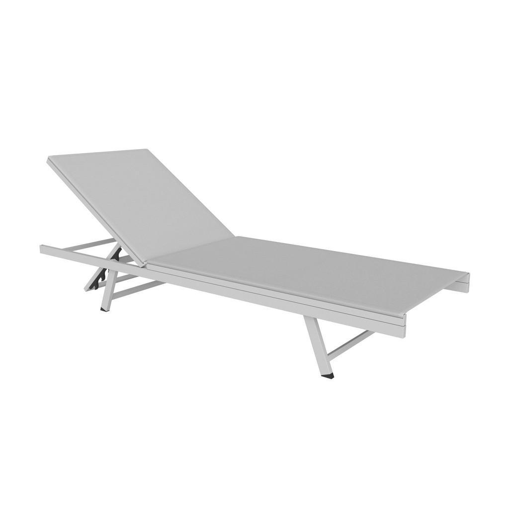 Ambia Garden Sonnenliege , Weiss , Metall, Textil , 64x30x197 cm , Rückenlehne verstellbar , Gartenmöbel, Gartenliegen, Sonnenliegen