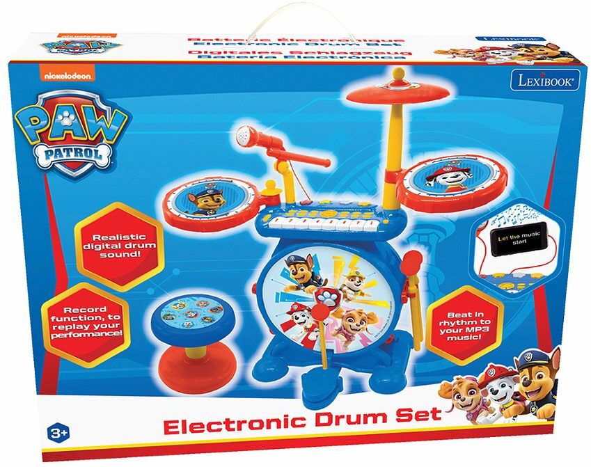 Lexibook Paw Patrol Electronic Drum Set with Seat for Children 3+ yrs