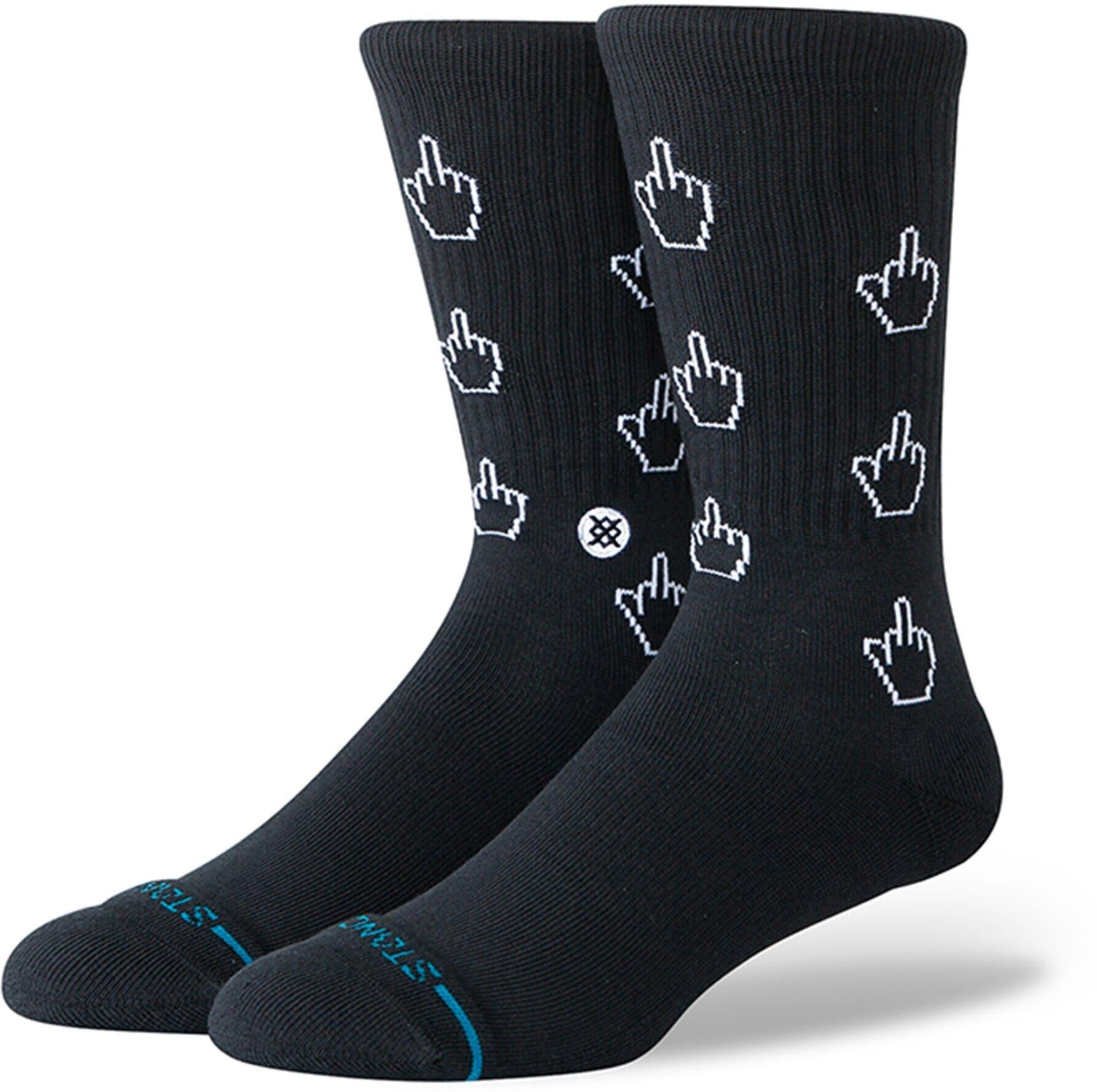 Kurzsocken STANCE "Socken Cursor Crew 1er Pack", Herren, Gr. 38-42, schwarz (schwarz, weiß), Obermaterial: 59% Baumwolle CO. 26% Nylon NY. 13% Polyester PES. 2% Elasthan EL., Socken Kurzsocken