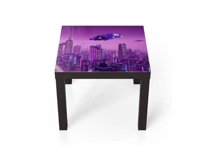 DEQORI Couchtisch 'Futuristische Metropole', Glas Beistelltisch Glastisch modern