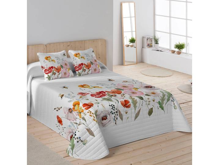 Couvre-lit matelassé imprimé fleuri - Blancheporte