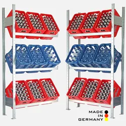 Kastenregal 185×130 cm – 4 Ebenen, ohne Fachboden, Anbauregal