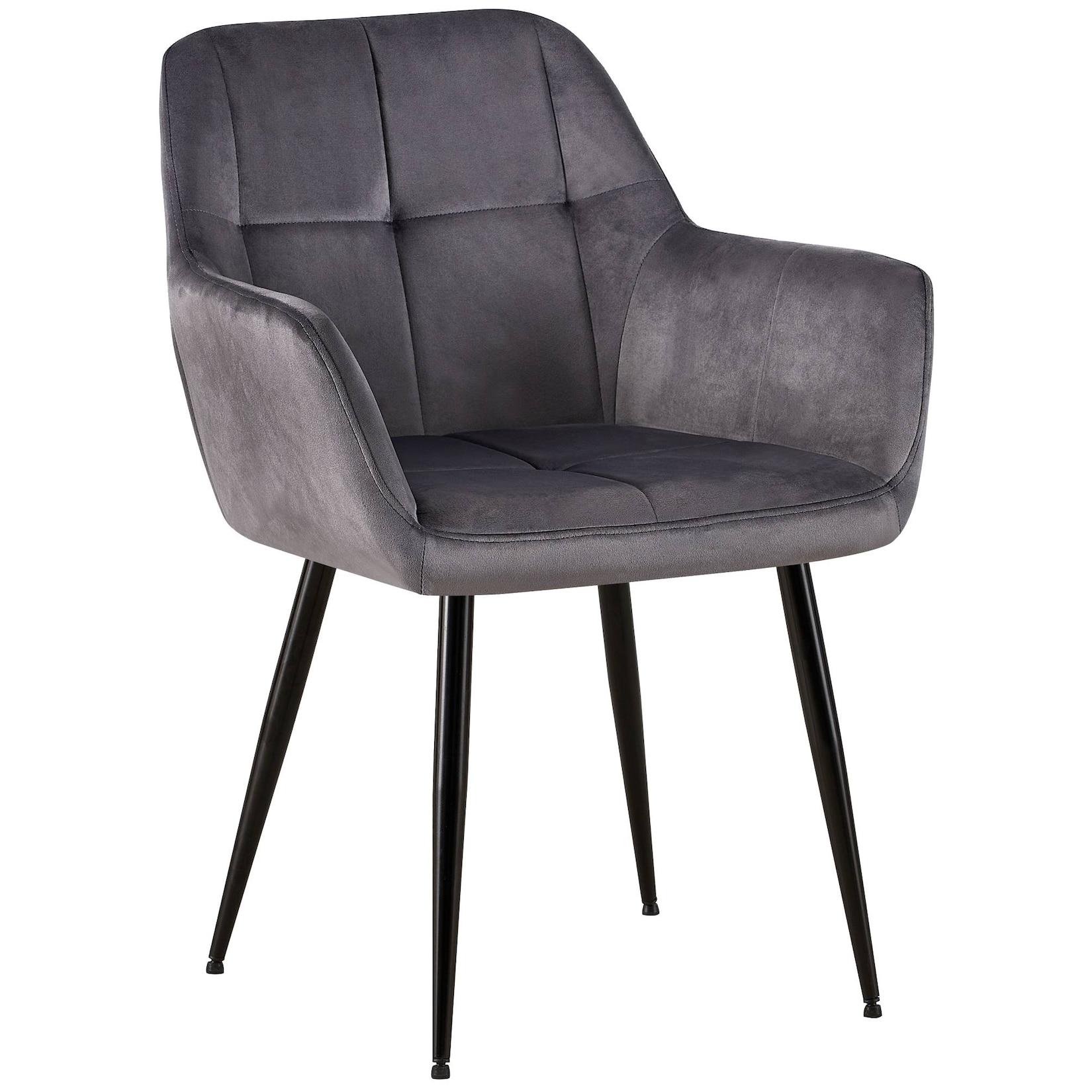 CLP Besucherstuhl Emia Samt - Farbe: grau, Material: Samt