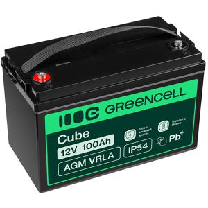 Green-Cell AGM-Batterie VRLA, 12 V, 100 Ah, M5 Anschluss