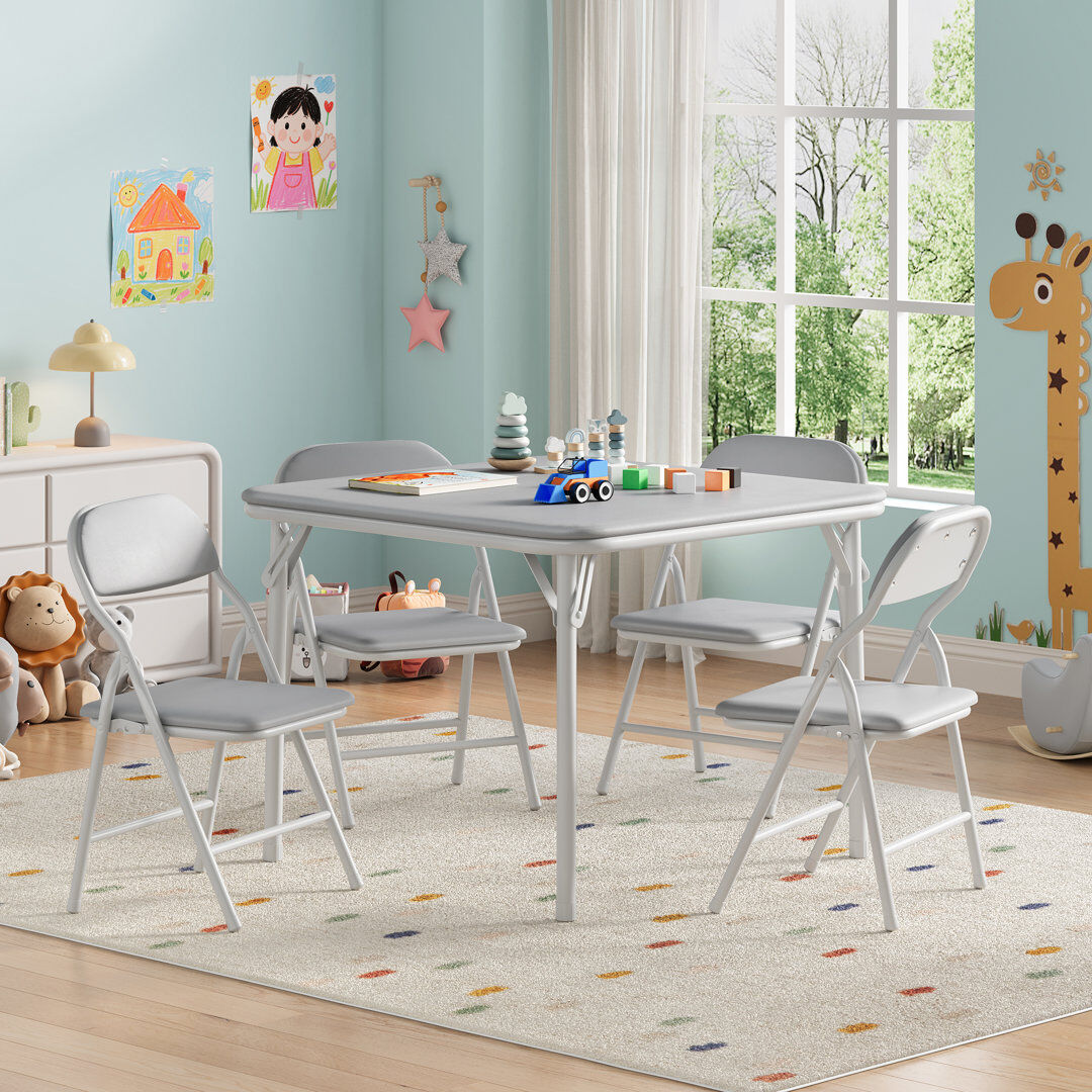 Rebrilliant Kids and Chair Set Grey 50.5cm H X 60.5cm L X 60.5cm D