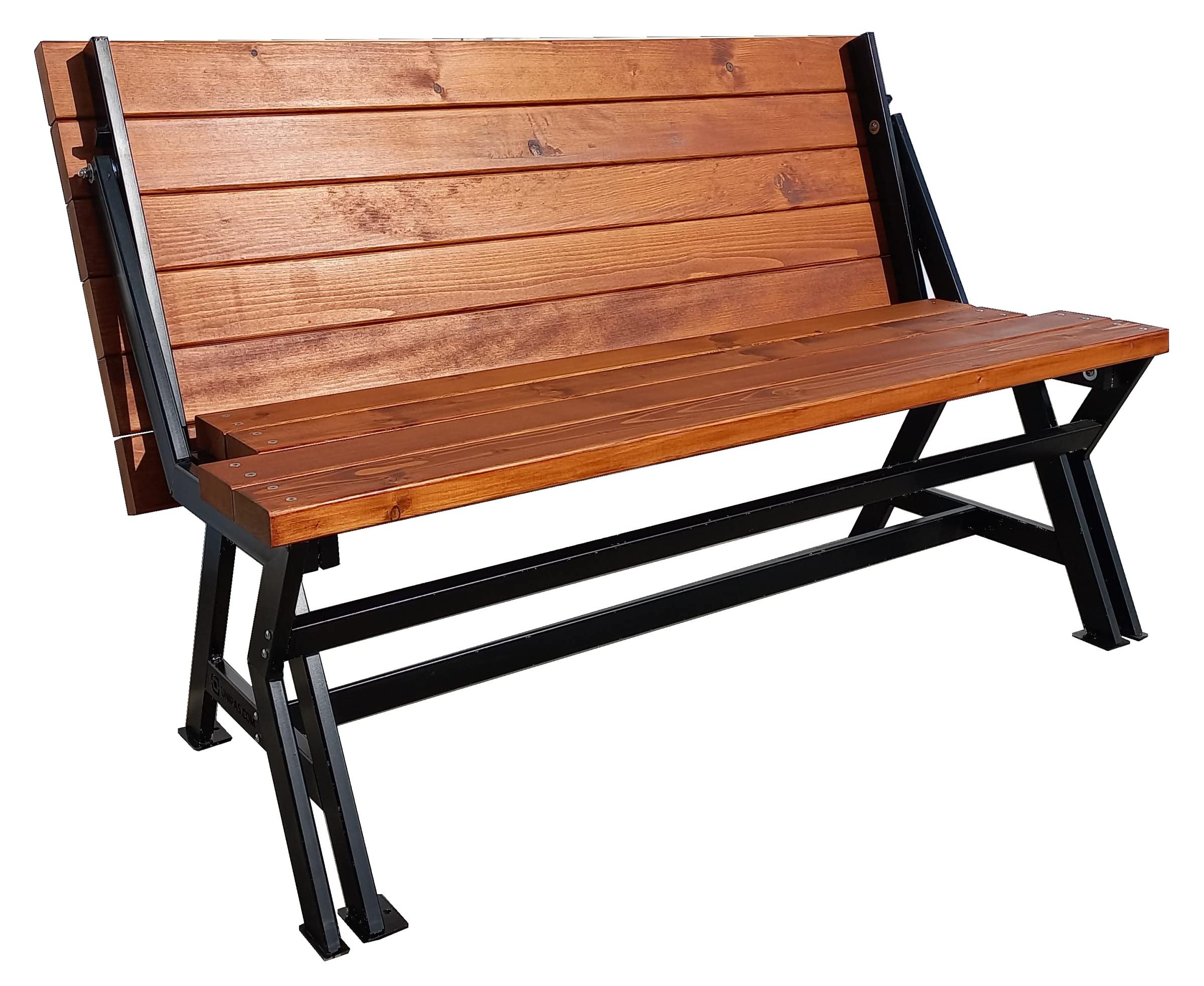 Gartenbank 3-in-1, klappbar - Teakfarben - 6 Sitzplätze