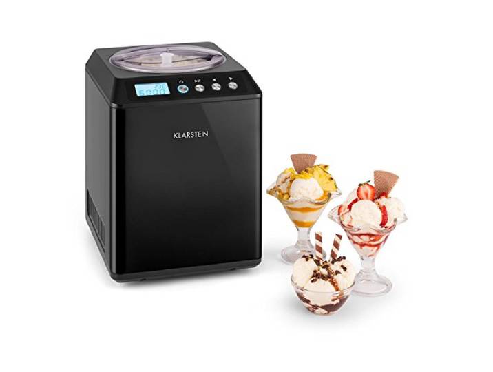 Klarstein Vanilly Sky Family Sorbetière - Glace en 5 à 60 minutes\, Récipient isotherme pour jusqu'à 2\,5 l\, Seulement 250 watts de puissance consommée\, Yaourt glacé\, Nettoyage facile\, Noir