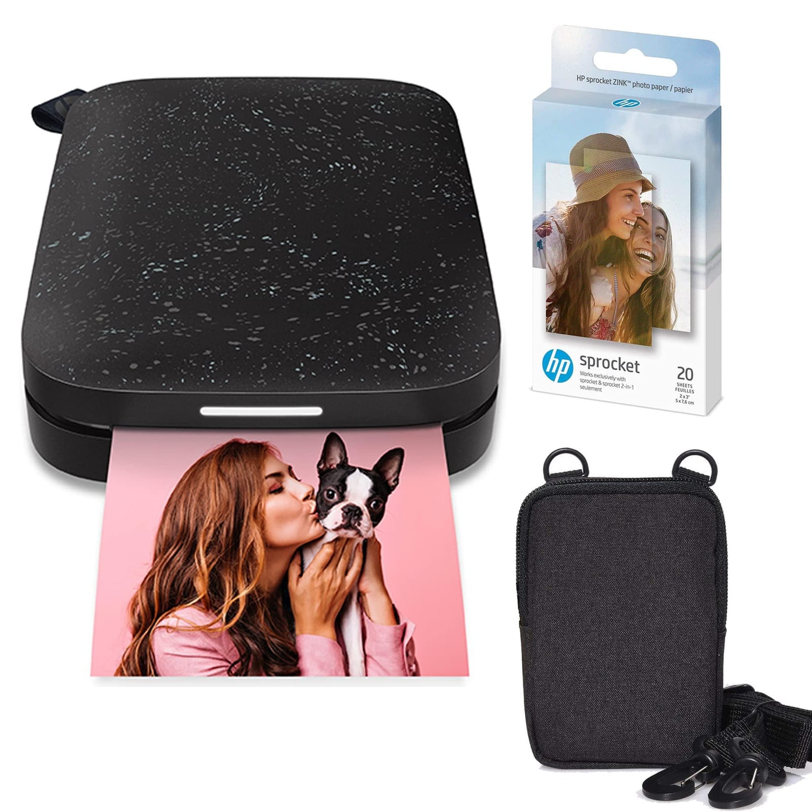 HP Sprocket Draagbare Instantcamera Zwart met fotopapier (2x3 inch)