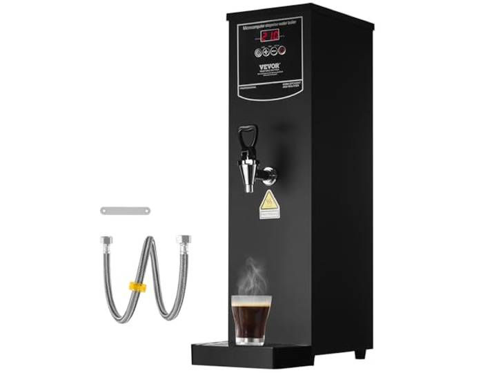 VEVOR Gewerblicher Heißwasserspender 15 L, 1,5 kW Wasserkocher Elektrisch mit Heizrohr aus Edelstahl 316, Stufenweise Schnellaufheizung 50 L/h Heißwasserbereiter für Cafés Teestuben Restaurants Büros
