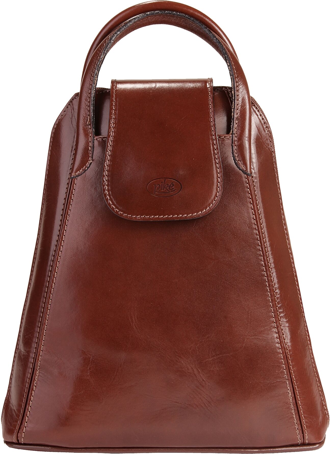 Cityrucksack PIKÉ "PIKÉ Damen FATA BUONA echt Leder, Made in Italy", Damen, Gr. B/H/T: 29cm x 25cm x 9cm, onesize, braun, Leder, Rindsleder, beschichtet, leicht glänzend, Rucksäcke Cityrucksack, echt Leder, Made in Italy braun B/H/T: 29cm x 25cm x 9cm, on