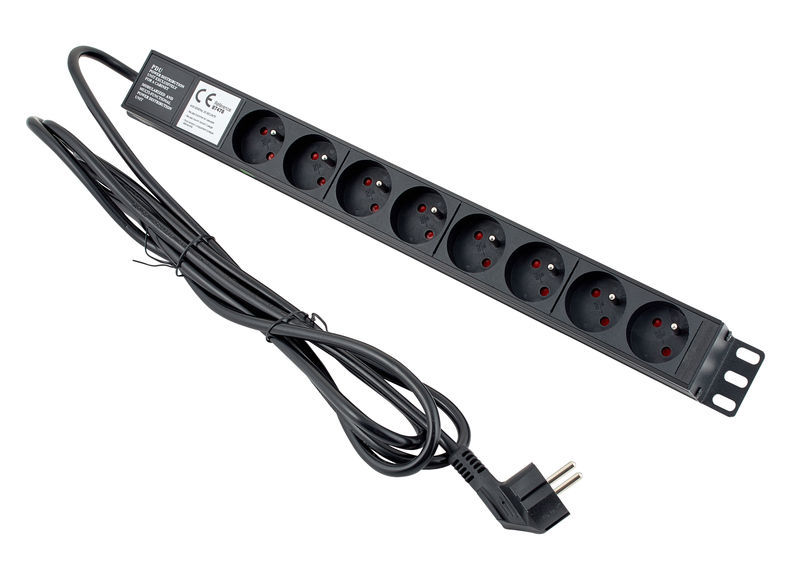 Adam Hall 87478 19" France Powerstrip nero