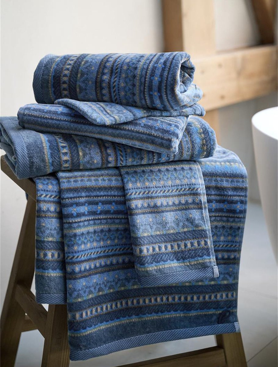 Pip Studio badgoed Geometric Print dark blue - Washand 16 x 22 cm